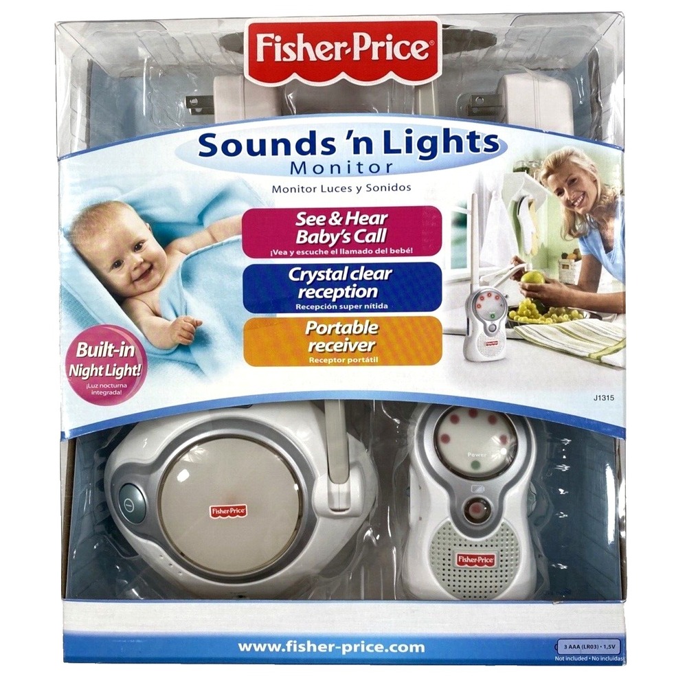 Fisher Price Sounds 'N Lights Baby Monitor & Receiver TESTED & WORKS
